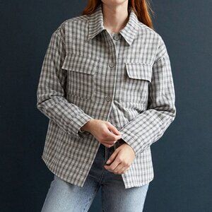 PacSun Gray Plaid Lined Shacket Size XS/S